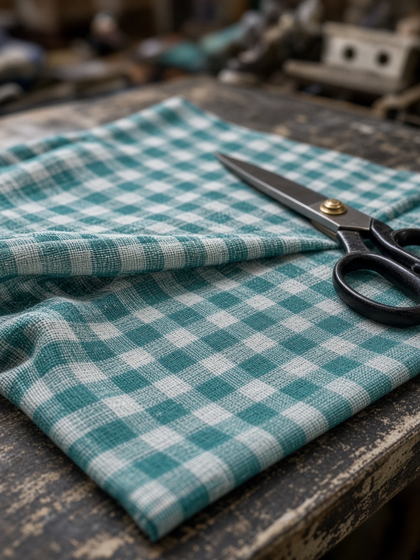 Handloom cotton checks on the counter