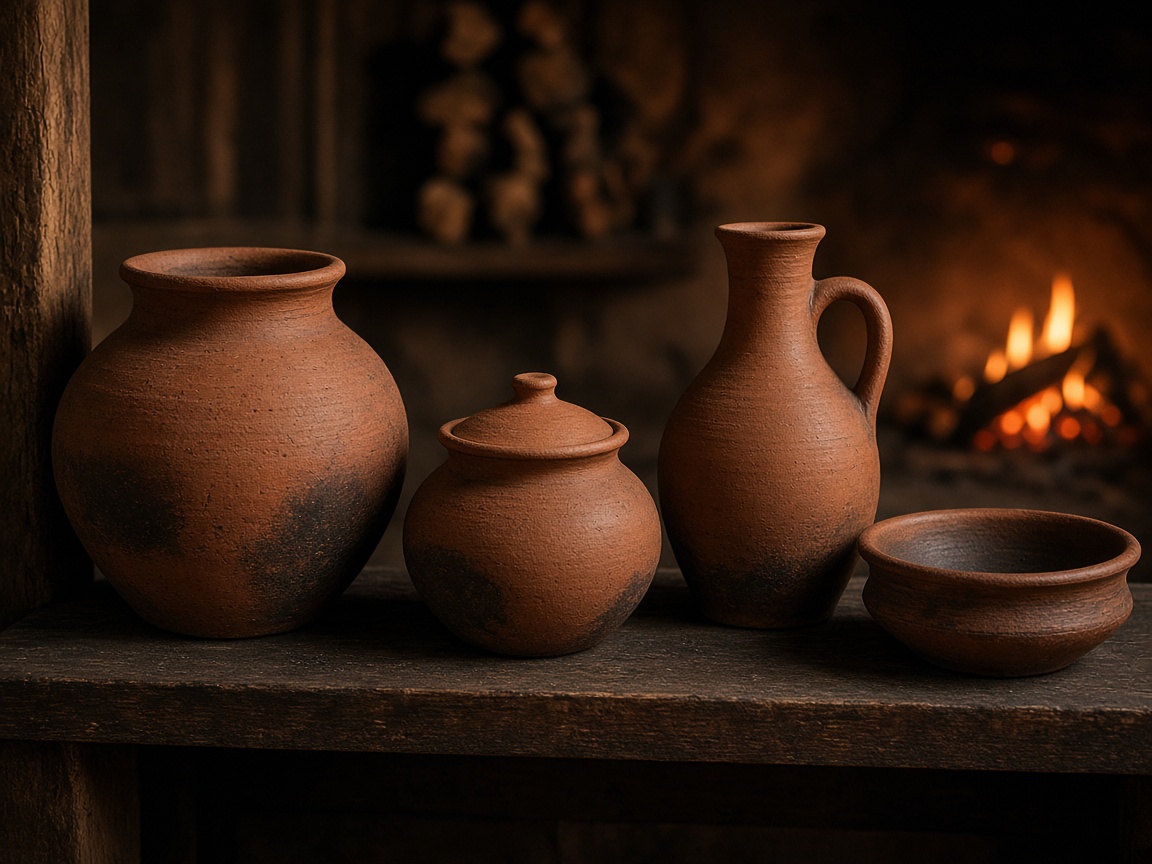 Wood-fired clay vessels