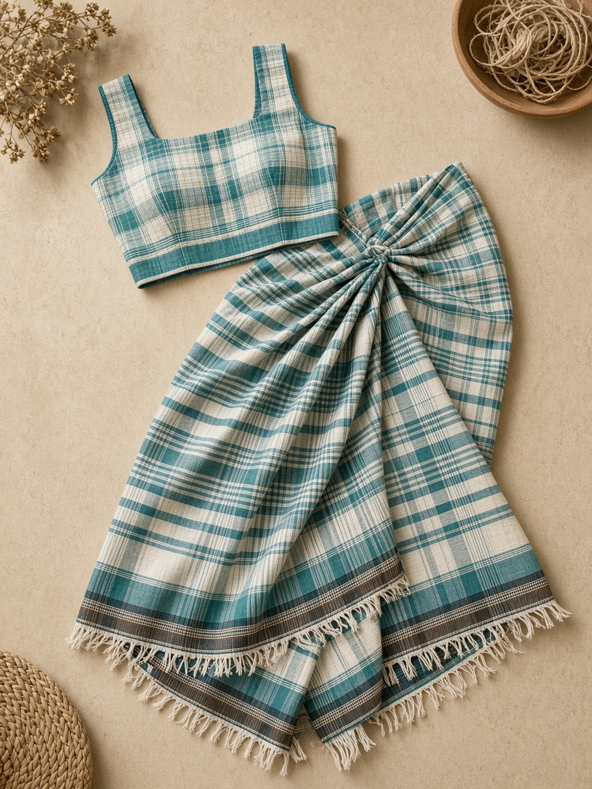 Nelu Weave Lungi Set — Handloom Lungi Sets