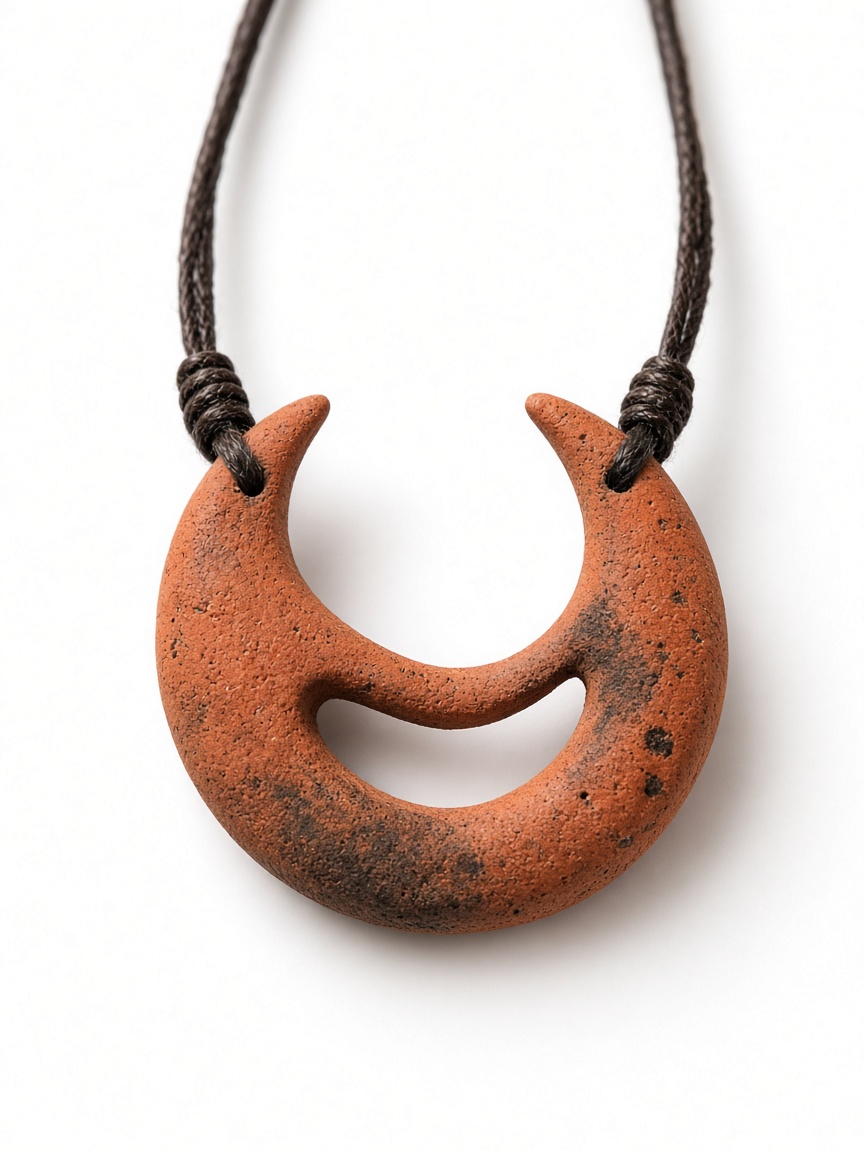 Terracotta Moon Pendant — Clay & Terracotta Necklaces