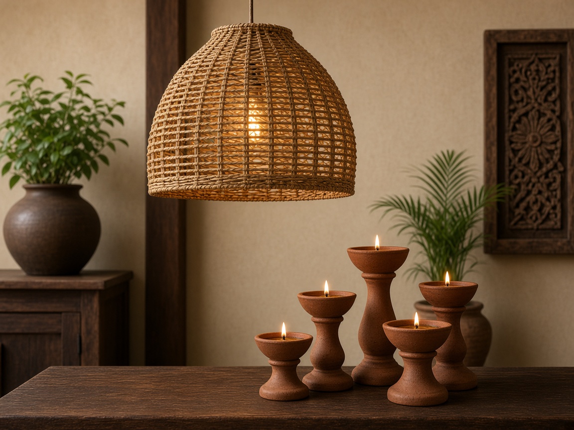 Woven Shade Pendant Lamp — Lighting & Decor